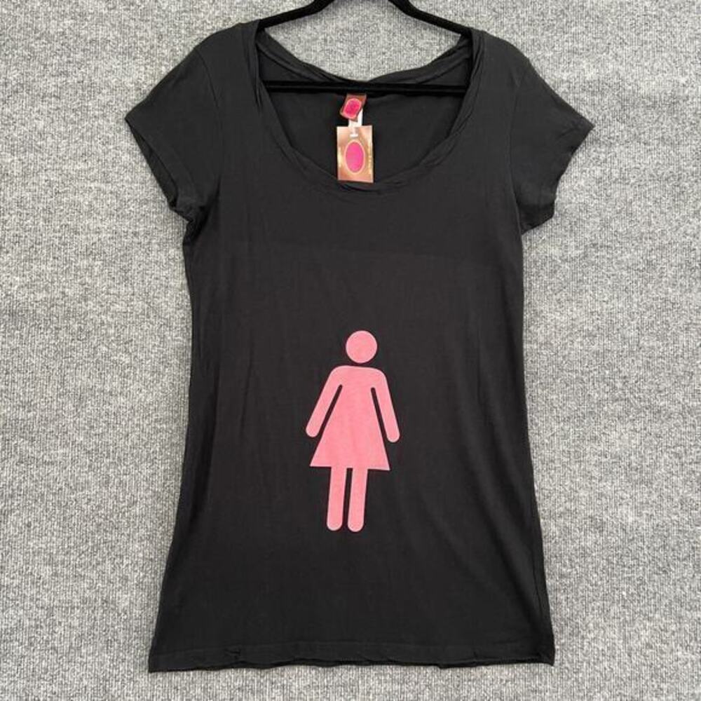 Bump Womens Maternity T Shirt Size Large Black Its A Girl Scoop Neck Lightweight